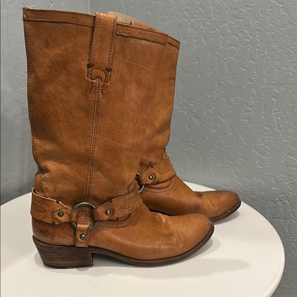 Frye Carson harness Brown Leather Women's Boots